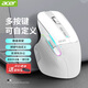 宏碁（acer）無(wú)線藍(lán)牙三模鼠標(biāo) 雙滾輪人體工學(xué)大手鼠標(biāo) 辦公靜音鼠標(biāo) 可自定義編程 電腦筆記本辦公無(wú)線鼠標(biāo) 雙拼Pro版-灰白（3220-8000DPI）