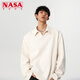NASA XVVX老錢風(fēng)麥穗高級(jí)感polo衫衛(wèi)衣男款春秋季慵懶V領(lǐng)長(zhǎng)袖T恤疊穿打底衫 米白色 XL
