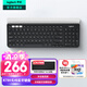 羅技（Logitech）時(shí)尚系列K780無線藍(lán)牙鍵盤 辦公鍵盤 手機(jī)Mac 平板iPad鍵盤雙模 筆記本電腦鍵盤薄膜 帶支架多設(shè)備 K780黑色