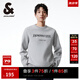 杰克·瓊斯（JACK&JONES）秋冬新款男士毛衣個性時尚字母印花設計寬松圓領針織衫男裝 中花灰 S 170