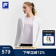 FILA 斐樂官方女士針織連帽外套2025夏新款健身運動涼感防曬上衣 玉石白-WT M 165/84A/M