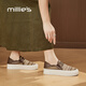 妙麗（Millies）板鞋女平底網(wǎng)面透氣輕便時(shí)尚一腳蹬2025夏季新款百搭休閑小白鞋 棕色 37 (235mm)  標(biāo)準(zhǔn)碼