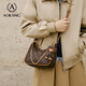 奧康（Aokang）包包女包經(jīng)典復古腋下包時(shí)尚百搭斜挎包單肩包生日新年情人節禮物 咖啡色