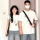 love legend情侶裝夏季短袖t恤套裝新款LUCK貓正肩修身常規款一男一女上衣服 男白+女白 L 男+女M