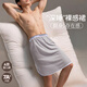 VENI MASEE男士嬰兒棉褲裙舒適抑菌裸睡空檔睡袍大碼透氣側(cè)開叉睡覺神器居家 紳士灰 3XL 【推薦體重180-210斤】