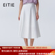 愛(ài)特愛(ài)（EITIE）商場(chǎng)同款經(jīng)典百搭高腰A字裙2025夏季寬松顯瘦純色半身裙B2506620 極光白10 M (160)