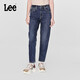 Lee413標準高腰小直腳深藍色女牛仔褲顯瘦休閑潮流