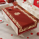時(shí)鳥(niǎo)紅色結婚桌布客廳茶幾蓋巾2025新款喜慶訂婚餐桌臺布新婚喜字蓋布 幸福永浴 雙邊A流蘇紅 絨布 40*70cm(適合小床頭柜)