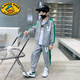G.DUCKKIDS男童春裝運(yùn)動(dòng)套裝2025新款中大兒童春秋款男孩三件套痞帥氣時(shí)髦潮 三件套灰色 160 cm