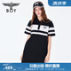 BOY LONDON春夏女士連衣裙字母條紋時尚休閑polo裙W17800 黑色 S