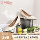 金利來(lái)（goldlion）女鞋尖頭職業(yè)通勤高跟鞋粗跟淺口單鞋-66113006321P-米白-36