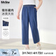 MsShe【冰爽天絲牛仔褲】大碼女裝2025夏季胖mm顯瘦錐形九分褲子 牛仔中藍色現(xiàn)貨 2XL