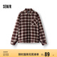 森馬（Semir）長袖襯衫男純棉法蘭絨格子外套秋季情侶裝寬松上衣101524105207