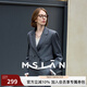 MSLAN格雷系|2024年春季氣質(zhì)通勤風小個子百搭截短西裝外套女 弦灰色 S