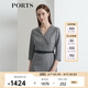 PORTS寶姿女裝 秋冬新品中袖中長連衣裙LL9D003LFF042 黑色格子 S (4)