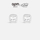 APM Monaco方形耳釘銀耳環(huán)時尚簡約氣質(zhì)首飾飾品七夕情人節(jié)禮物送女友