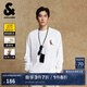 杰克·瓊斯（JACK&JONES）25年男裝秋季BSQ聯(lián)名長(zhǎng)袖T恤男個(gè)性寬松休閑重磅純棉圓領(lǐng)打底衫 A06雪白色 常規(guī) M （175）