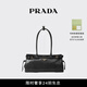PRADA/普拉達(dá)【禮物】女士Prada Bonnie中號(hào)牛皮革手提單肩包 黑色