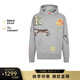 高田賢三（KENZO）男士灰色棉質(zhì)老虎印花連帽衛(wèi)衣 FD5 5SW467 4ME 94 L禮物送男生