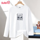 班尼路（Baleno）t恤男長(cháng)袖春秋季情侶休閑潮流體恤衫寬松純棉大碼圓領(lǐng)打底衫上衣