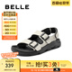 百麗（Belle）透氣休閑涼鞋女25夏季新商場(chǎng)款魔術(shù)貼外穿拖鞋D5X1DBL5 米白 39 (245mm)