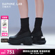 DAPHNE LAB【吳海媛萬妮達(dá)同款】方糖厚底短靴 早秋復(fù)古時尚切爾西襪靴女 經(jīng)典黑【博主同款】 37