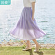 茵曼（INMAN）半身裙女夏季休閑百搭蓬蓬裙18322|205 丁香紫 XL
