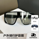 熊貓莎莎騎行公路自行車(chē)太陽(yáng)眼鏡登山防紫外線(xiàn)男女墨鏡黑框變灰片日夜可用
