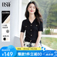 歐莎（OSA）V領(lǐng)短袖針織衫女25年夏季新款舒適透氣坑條肌理通勤職場(chǎng)休閑百搭 黑色 L