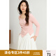 獨束大碼女裝芭蕾風(fēng)褶皺長袖T恤2025春季新品不對稱下擺顯瘦上衣 粉色 4XL (尺碼：6) 拍前和客服確認(rèn)尺碼