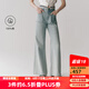 艾諾絲雅詩【商場同款】2025夏季新品100%棉丹寧闊腿牛仔褲長褲女40413299 牛仔蘭 M