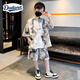 Dudant國際品牌男童短袖t恤套裝夏季兒童衣服大童男裝襯衫童裝2026新款 白色 120 cm