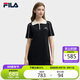 FILA 斐樂官方【楊冪同款】女編織連衣裙2025夏時尚休閑修身POLO裙子
