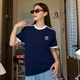阿迪達斯（adidas）三葉草男裝女裝 2025夏季新款時尚情侶圓領(lǐng)短袖T恤修身休閑運動服 IA4850/深藍全棉/男女同款 XL