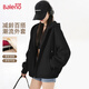 班尼路（Baleno）寬松連帽衛(wèi)衣女韓系慵懶風(fēng)2025新款外套女灰色拉鏈開衫上衣服春秋
