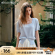 Olrain歐芮兒藍色方領(lǐng)套頭短袖針織衫女裝夏2025新款不規(guī)則下擺上衣 藍色 XL