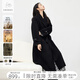對白【杜鵑同款】極簡風駝絨雙面呢羊毛大衣女2024冬新款毛呢外套 靜謐黑 XS