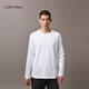 Calvin KleinJeans25秋季新款男士休閑ck浮雕字母純色打底衫長(cháng)袖T恤4RD868G YAF-月光白 L