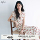 伊芙麗（eifini）伊芙麗V領(lǐng)高腰線(xiàn)設計長(cháng)款碎花連衣裙女2025夏季新款氣質(zhì)茶歇裙子 米白 M