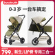 InnoTruth輕羽嬰兒車推車可坐可躺帶睡籃二合一0-3歲用折疊帶減震高景觀0-6 4代青芥綠【二合一】推車+睡籃