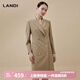 藍地（LANDI）卡其色高級感雙排扣西裝裙女連衣裙簡約通勤秋新品 卡其色 L