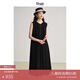 旅途原品ltyp 真絲亞麻肌理皺感優(yōu)雅輕社交無袖連衣裙女秋A字長裙 98%桑蠶絲-經(jīng)典黑 M