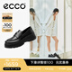愛步（ECCO）厚底樂福鞋女倪妮同款英倫風(fēng)一腳蹬厚底增高牛皮女鞋 蹤跡220723 黑色22072301001 36 （尺碼偏?。? title=