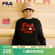 FILA斐樂童裝兒童紅色衛(wèi)衣新年款2025年春季新款男童女童套頭上衣 傳奇藍(lán)-NV 120