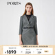 PORTS寶姿春夏新品女裝長袖中長連衣裙LM8D030MFF062【下架】 黑色混色 XL (10)