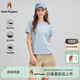 Hush Puppies【百搭經典】暇步士女裝2025夏季簡約基礎款棉感短袖圓領衫 海藍色 XL