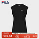 FILA 斐樂官方女裝針織連衣裙2025夏季新款時尚休閑無袖收腰裙子 正黑色-BK XL 175/92A/XL