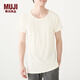 無(wú)印良品 MUJI 男式 羊毛 圓領(lǐng)短袖T恤 69AA471 米白色 M