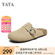他她（TATA）復(fù)古勃肯鞋女厚底包頭拖鞋外穿穆勒鞋2025夏新款 杏色 37