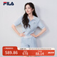 FILA 楊冪同款|斐樂官方女裝針織POLO2025夏季新款時尚優(yōu)雅寬松短袖 冰心藍-LB L 170/88A/L
